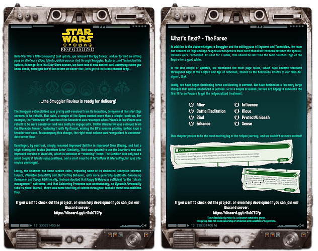 Press Statement .50 - Smuggler Update